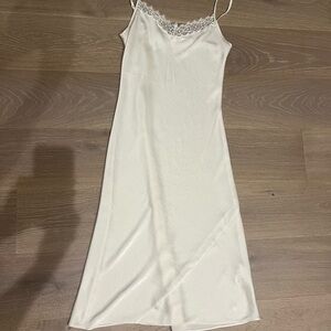 Aritzia Wilfred Midi Slip Dress with Lace Trim